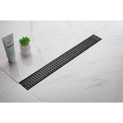 Square Shower Floor Drain With Flange, Pattern Grate Removable, Food-Grade SUS 304 Stainless Steel In Matte Black 13 Square Shower Floor Drain With Flange, Pattern Grate Removable, Food-Grade SUS 304 Stainless Steel In Matte Black -FURITURE SALE SHOP matt black tahanbath sink strainers y w928s00028 31 1000