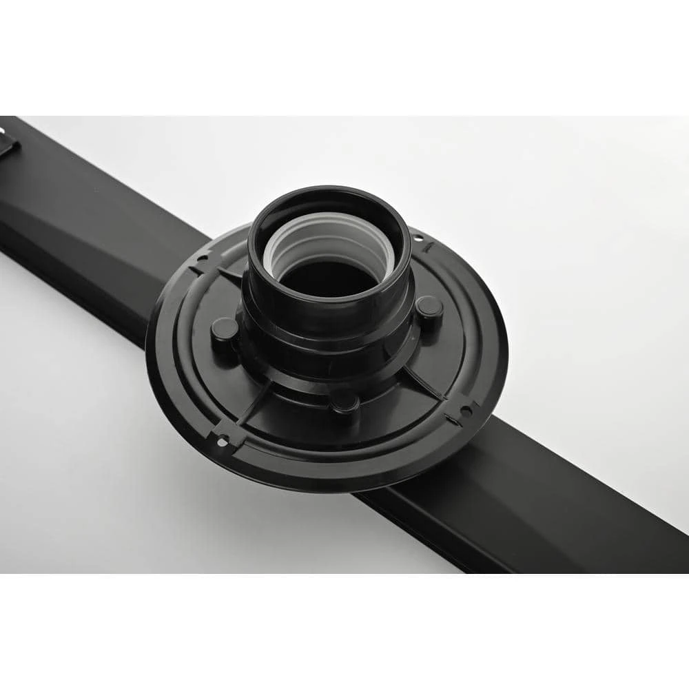 Square Shower Floor Drain With Flange, Pattern Grate Removable, Food-Grade SUS 304 Stainless Steel In Matte Black 6 Square Shower Floor Drain With Flange, Pattern Grate Removable, Food-Grade SUS 304 Stainless Steel In Matte Black - Image 6