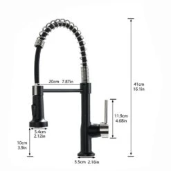 Single Handle Deck Mount Pull Down Sprayer Kitchen Faucet In Matte Black And Brushed Nickel -FURITURE SALE SHOP matte black and brushed nickel pull down kitchen faucets q xy 2135bn 1p 1 76 1000