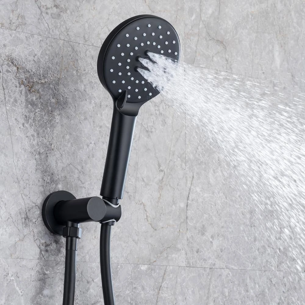 Single Handle 3-Spray High Pressure Tub And Shower Faucet Combo With Tub Spout In Matte Black (Valve Included) 3 Single Handle 3-Spray High Pressure Tub And Shower Faucet Combo With Tub Spout In Matte Black (Valve Included) - Image 3
