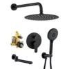 Single Handle 3-Spray High Pressure Tub And Shower Faucet Combo With Tub Spout In Matte Black (Valve Included)