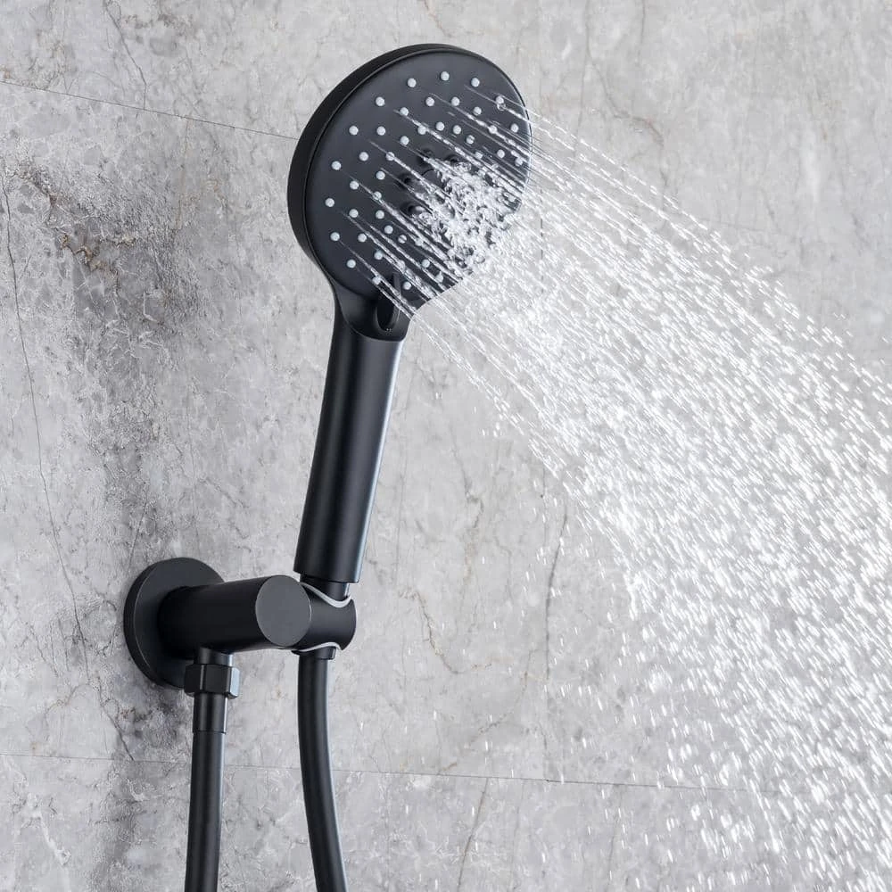 Single Handle 3-Spray High Pressure Tub And Shower Faucet Combo With Tub Spout In Matte Black (Valve Included) 4 Single Handle 3-Spray High Pressure Tub And Shower Faucet Combo With Tub Spout In Matte Black (Valve Included) - Image 4