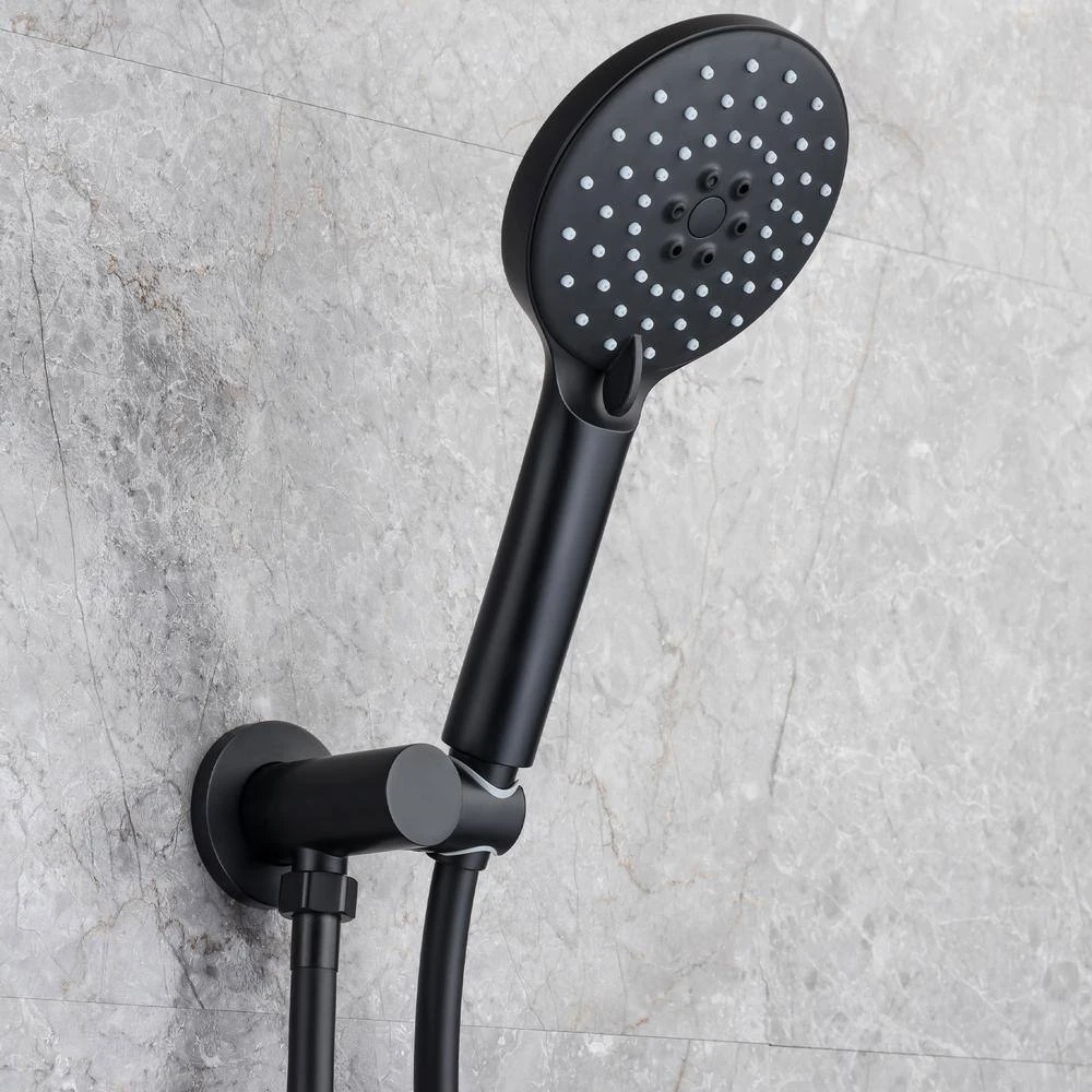 Single Handle 3-Spray High Pressure Tub And Shower Faucet Combo With Tub Spout In Matte Black (Valve Included) 11 Single Handle 3-Spray High Pressure Tub And Shower Faucet Combo With Tub Spout In Matte Black (Valve Included) - Image 11
