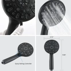Single Handle 7-Spray Tub And Shower Faucet 1.8 GPM With Tub Spout In Matte Black (Valve Included) -FURITURE SALE SHOP matte black bathtub shower faucet combos x w1219 w46398 1f 1000