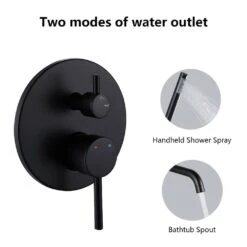 Single Handle 7-Spray Tub And Shower Faucet 1.8 GPM With Tub Spout In Matte Black (Valve Included) -FURITURE SALE SHOP matte black bathtub shower faucet combos x w1219 w46398 76 1000