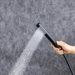 1-Handle Freestanding Tub Faucet With Hand Shower With Waterfall In Matte Black -FURITURE SALE SHOP matte black claw foot tub faucets q pzz 8008h 1f 1000