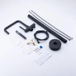 1-Handle Freestanding Tub Faucet With Hand Shower With Waterfall In Matte Black -FURITURE SALE SHOP matte black claw foot tub faucets q pzz 8008h 76 1000