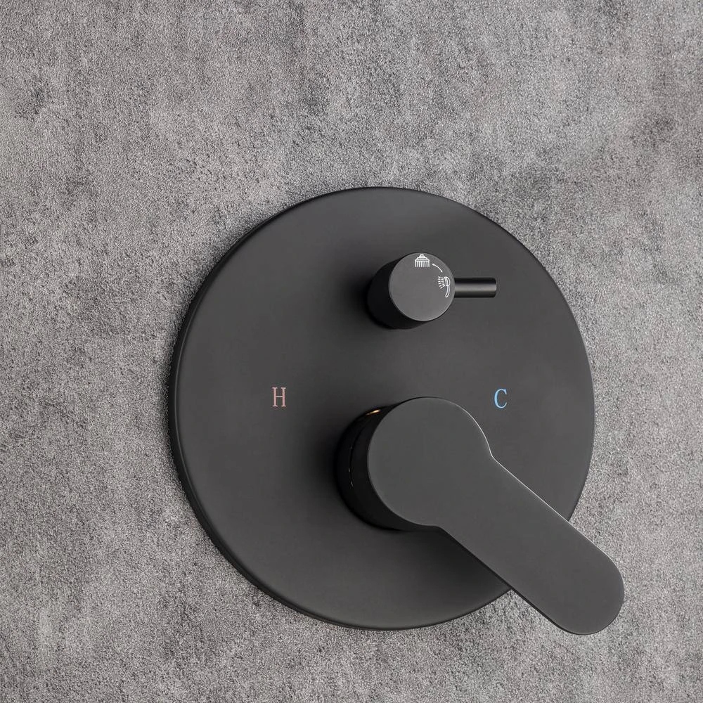 3-Spray Patterns With 2.5 GPM 12 In. Ceiling Mounted Dual Shower Heads Shower System Mix Set In Matte Black 3 3-Spray Patterns With 2.5 GPM 12 In. Ceiling Mounted Dual Shower Heads Shower System Mix Set In Matte Black - Image 3