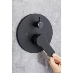 3-Spray Patterns With 2.5 GPM 10 In. Wall Mount Shower System Set Dual Shower Heads With Handheld Spray In Matte Black 11 3-Spray Patterns With 2.5 GPM 10 In. Wall Mount Shower System Set Dual Shower Heads With Handheld Spray In Matte Black -FURITURE SALE SHOP matte black dual shower heads w1194 d96202h zq 66 1000