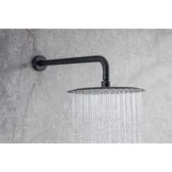 3-Spray Patterns With 2.5 GPM 10 In. Wall Mount Shower System Set Dual Shower Heads With Handheld Spray In Matte Black 16 3-Spray Patterns With 2.5 GPM 10 In. Wall Mount Shower System Set Dual Shower Heads With Handheld Spray In Matte Black -FURITURE SALE SHOP matte black dual shower heads w1194 d96202h zq fa 1000