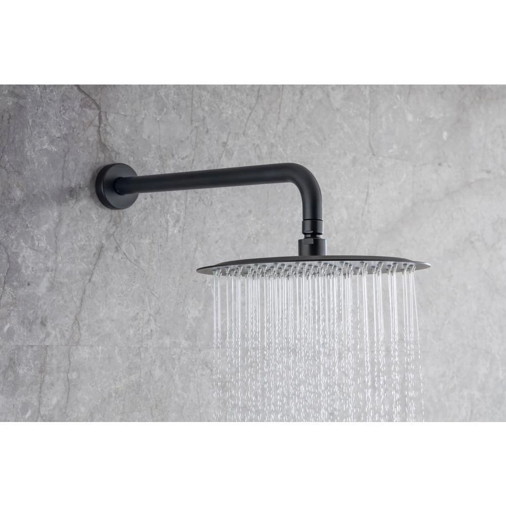 3-Spray Patterns With 2.5 GPM 10 In. Wall Mount Shower System Set Dual Shower Heads With Handheld Spray In Matte Black 8 3-Spray Patterns With 2.5 GPM 10 In. Wall Mount Shower System Set Dual Shower Heads With Handheld Spray In Matte Black - Image 8