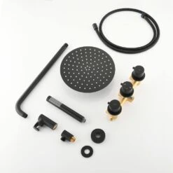 2 Spray Wall Mount Full Rain Shower Faucet With Hand Shower In Matte Black 2.8 Gallons Per Minute 13 2 Spray Wall Mount Full Rain Shower Faucet With Hand Shower In Matte Black 2.8 Gallons Per Minute -FURITURE SALE SHOP matte black dual shower heads x ctae749mb fa 1000