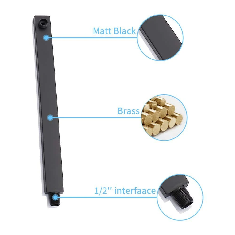 Single Handle 1-Spray Rainfall Shower Head, Handheld Shower Faucet 2 GPM With Adjustable Heads In Matte Black 4 Single Handle 1-Spray Rainfall Shower Head, Handheld Shower Faucet 2 GPM With Adjustable Heads In Matte Black - Image 4