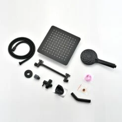 6 Spray Patterns Wall Mount Dual Shower Head And Handheld Shower Head With 2-Way Diverter In Matte Black -FURITURE SALE SHOP matte black dual shower heads x w1219 w60165 fa 1000
