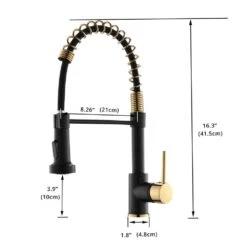 Single-Handle Pull Down Sprayer Kitchen Faucet, Modern High-Arc Pull Out Kitchen Sink Faucet In Black With Matte Black -FURITURE SALE SHOP matte black gold tahanbath pull down kitchen faucets y xy 189 33bg 45 us 1f 1000