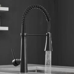 Single Handle No Sensor Pull Down Sprayer Kitchen Faucet In Matte Black -FURITURE SALE SHOP matte black pull down kitchen faucets q xy 2008b 31 1000