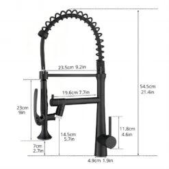 Single Handle Deck Mount Pull Down Sprayer Kitchen Faucet With LED In Matte Black 14 Single Handle Deck Mount Pull Down Sprayer Kitchen Faucet With LED In Matte Black -FURITURE SALE SHOP matte black pull down kitchen faucets q xy 2010b led fa 1000