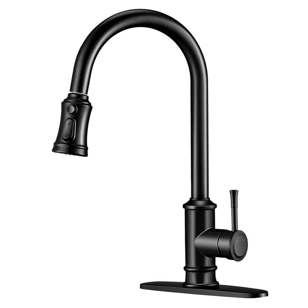 Single Handle Pull Down Sprayer Kitchen Cantilever Faucet Kitchen Tap Faucet Head In Matte Black 1 Single Handle Pull Down Sprayer Kitchen Cantilever Faucet Kitchen Tap Faucet Head In Matte Black
