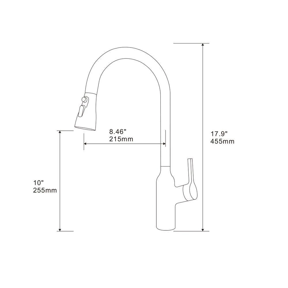 Single Handle Pull Down Sprayer Kitchen Faucet Modern Kitchen Sink Faucet In Matte Black 4 Single Handle Pull Down Sprayer Kitchen Faucet Modern Kitchen Sink Faucet In Matte Black - Image 4