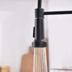 Single-Handle Touchless Sensor Pull Down Sprayer Kitchen Faucet In Matte Black -FURITURE SALE SHOP matte black pull down kitchen faucets xy is2252b q 1f 1000