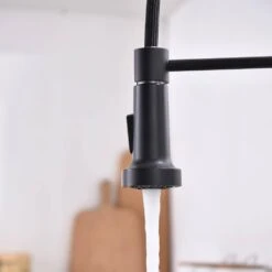 Single-Handle Touchless Sensor Pull Down Sprayer Kitchen Faucet In Matte Black -FURITURE SALE SHOP matte black pull down kitchen faucets xy is2252b q 4f 1000