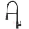 Single-Handle Touchless Sensor Pull Down Sprayer Kitchen Faucet In Matte Black