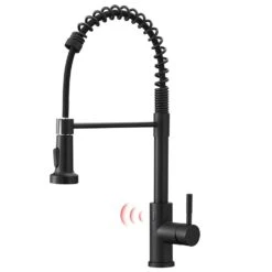 Single-Handle Touchless Sensor Pull Down Sprayer Kitchen Faucet In Matte Black