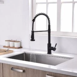 Single-Handle Touchless Sensor Pull Down Sprayer Kitchen Faucet In Matte Black -FURITURE SALE SHOP matte black pull down kitchen faucets xy is2252b q c3 1000