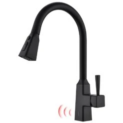 Single Handle Touchless Pull Down Sprayer Kitchen Faucet In Matte Black