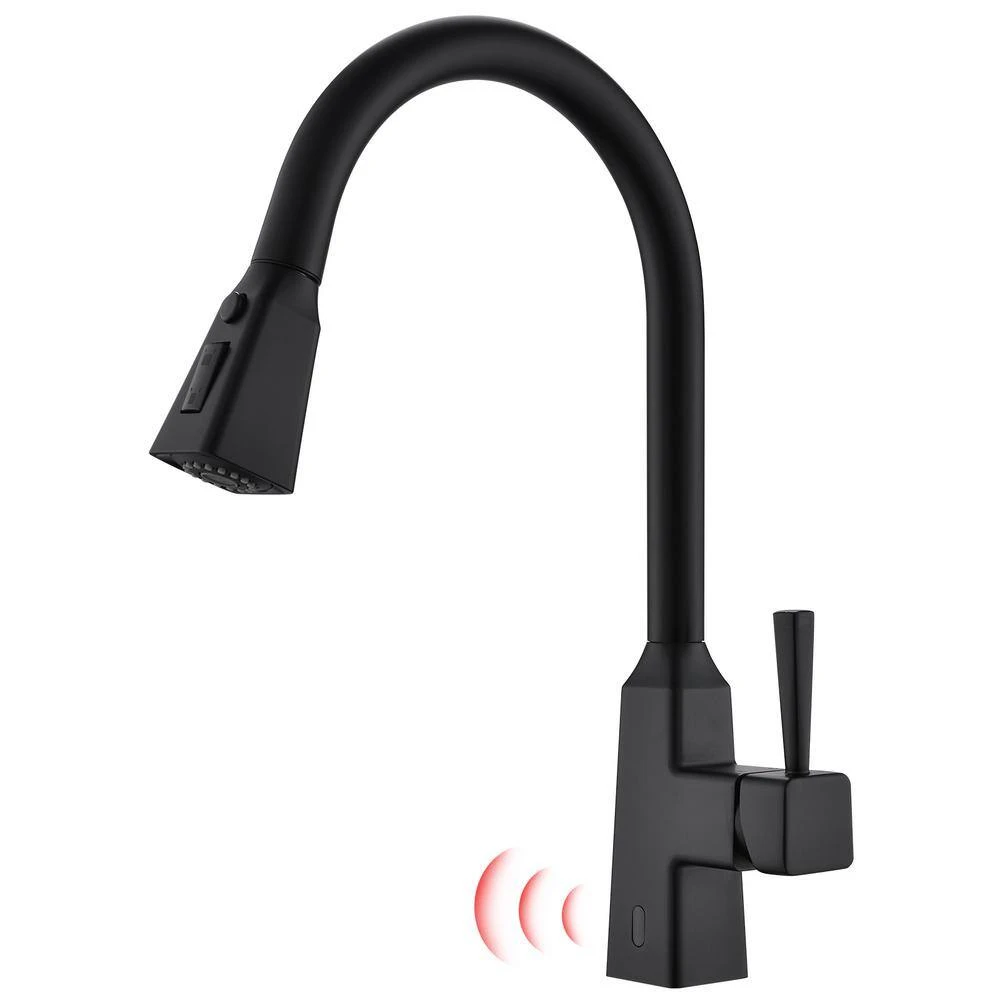 Single Handle Touchless Pull Down Sprayer Kitchen Faucet In Matte Black 1 Single Handle Touchless Pull Down Sprayer Kitchen Faucet In Matte Black