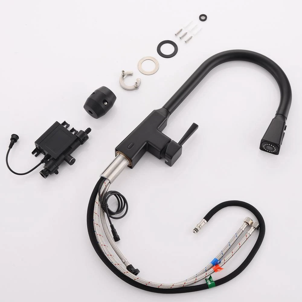 Single Handle Touchless Pull Down Sprayer Kitchen Faucet In Matte Black 8 Single Handle Touchless Pull Down Sprayer Kitchen Faucet In Matte Black - Image 8