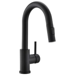 Single Handle Pull Out Sprayer Single Deckplate Hole Bar Cantilever Faucet In Matte Black -FURITURE SALE SHOP matte black pull out kitchen faucets x xy 1300 33b ss us 76 1000