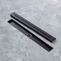 2.75 In. W X 24 In. D Stainless Steel Decorative Drain Cover With Matte Black 13 2.75 In. W X 24 In. D Stainless Steel Decorative Drain Cover With Matte Black -FURITURE SALE SHOP matte black shower drains q pzz 7006h 24 1f 1000