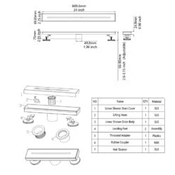 2.75 In. W X 24 In. D Stainless Steel Decorative Drain Cover With Matte Black 16 2.75 In. W X 24 In. D Stainless Steel Decorative Drain Cover With Matte Black -FURITURE SALE SHOP matte black shower drains q pzz 7006h 24 76 1000