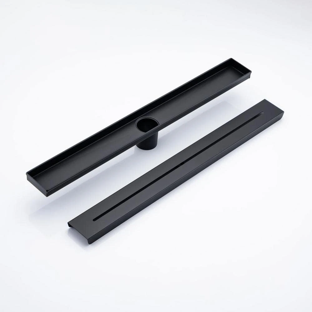 2.75 In. W X 24 In. D Stainless Steel Decorative Drain Cover With Matte Black 3 2.75 In. W X 24 In. D Stainless Steel Decorative Drain Cover With Matte Black - Image 3