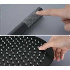 2-Handle 1-Spray Round Faucet With 10 In. Rain Shower Headand Handheld Shower Head Set In Matte Black -FURITURE SALE SHOP matte black shower faucets ms a3584 mb kxc 4f 1000