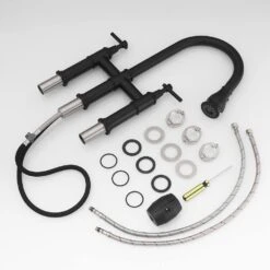 Double Handle Pull Out Sprayer Bridge Kitchen Faucet In Matte Black 9 Double Handle Pull Out Sprayer Bridge Kitchen Faucet In Matte Black -FURITURE SALE SHOP matte black tahanbath bridge kitchen faucets z1307 00b 8in us 4f 1000