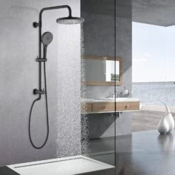 2-Handle Claw Foot Tub Faucet With 8" Rainfall Shower Head Shower System 3-Setting Handheld Sprayer In. Matte Black 12 2-Handle Claw Foot Tub Faucet With 8" Rainfall Shower Head Shower System 3-Setting Handheld Sprayer In. Matte Black -FURITURE SALE SHOP matte black tahanbath claw foot tub faucets z w121991682 44 1000