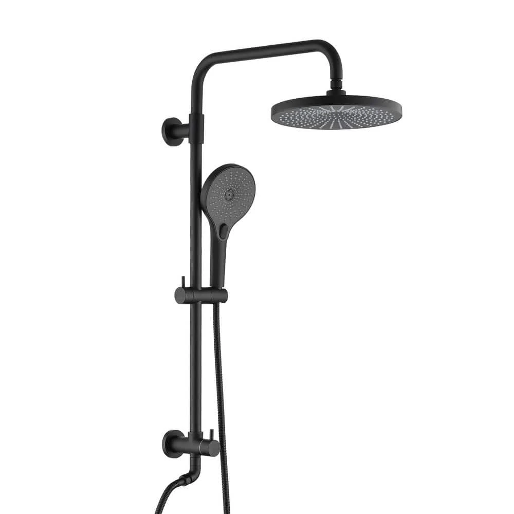 2-Handle Claw Foot Tub Faucet With 8" Rainfall Shower Head Shower System 3-Setting Handheld Sprayer In. Matte Black 1 2-Handle Claw Foot Tub Faucet With 8" Rainfall Shower Head Shower System 3-Setting Handheld Sprayer In. Matte Black
