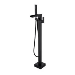 Single-Handle Free Standing Claw Foot Freestanding Tub Faucet With Handheld Shower In. Matte Black