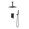 1-Spray 12 In. Dual Rain Shower Head Systems Wall Mounted Shower 2.5 GPM In Matte Black