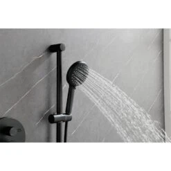1-Spray Dual Shower System 2.5 GPM With Shower Head,Hand Shower, Slide Bar Bodysprays In Matte Black -FURITURE SALE SHOP matte black tahanbath dual shower heads y w2287 141182 31 1000