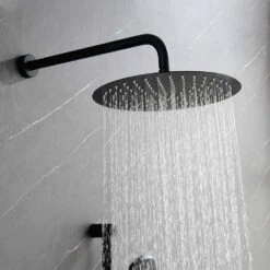 1-Spray Dual Shower System 2.5 GPM With Shower Head,Hand Shower, Slide Bar Bodysprays In Matte Black -FURITURE SALE SHOP matte black tahanbath dual shower heads y w2287 141182 44 1000