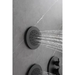 1-Spray Dual Shower System 2.5 GPM With Shower Head,Hand Shower, Slide Bar Bodysprays In Matte Black -FURITURE SALE SHOP matte black tahanbath dual shower heads y w2287 141182 4f 1000