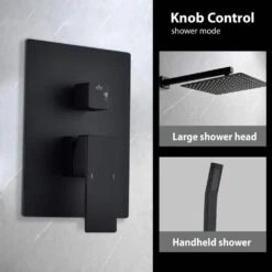 1-Spray Patterns Shower Head With Dual Wall Mount 1.5 GPM In Matte Black 12 1-Spray Patterns Shower Head With Dual Wall Mount 1.5 GPM In Matte Black -FURITURE SALE SHOP matte black tahanbath dual shower heads y w928104979 fa 1000