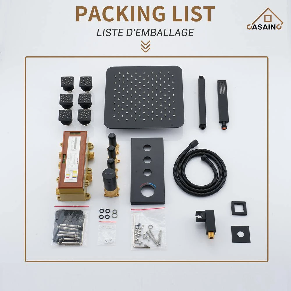 1-Spray Patterns Ceiling Mount Handheld Shower Head Dual 1.8 GPM In Matte Black 2 1-Spray Patterns Ceiling Mount Handheld Shower Head Dual 1.8 GPM In Matte Black - Image 2