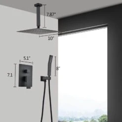 2-Spray 2.5 GPM Ceiling Mounted Dual Shower System Combo Set With Handheld And 10 In. Shower Head Matte Black 12 2-Spray 2.5 GPM Ceiling Mounted Dual Shower System Combo Set With Handheld And 10 In. Shower Head Matte Black -FURITURE SALE SHOP matte black tahanbath dual shower heads z th6006 10mb 44 1000