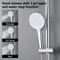 3-Spray Patterns Freestanding Round Dual Handheld Shower Head 1.8 GPM In Matte Black 12 3-Spray Patterns Freestanding Round Dual Handheld Shower Head 1.8 GPM In Matte Black -FURITURE SALE SHOP matte black tahanbath dual shower heads z w1219p264020 44 1000