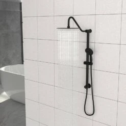 5-spray 10 In. Ceiling Mount 1.8 GPM Dual Shower Head And Handheld Shower Head In Matte Black -FURITURE SALE SHOP matte black tahanbath dual shower heads z w1243134222 44 1000