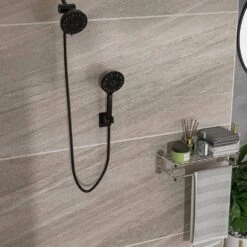 7-spray Dual 4.7 In. Wall Mount 1.8 GPM Shower Head And Handheld Shower Head In Matte Black 11 7-spray Dual 4.7 In. Wall Mount 1.8 GPM Shower Head And Handheld Shower Head In Matte Black -FURITURE SALE SHOP matte black tahanbath dual shower heads z w124362252 4f 1000